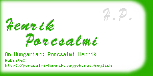 henrik porcsalmi business card